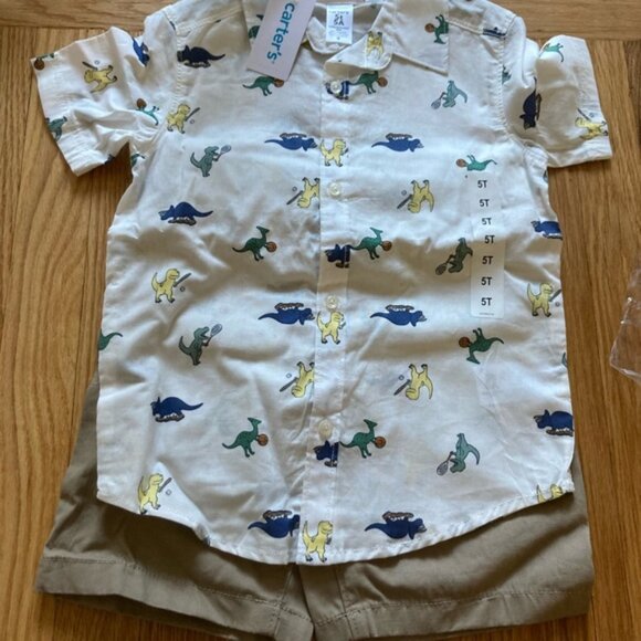 Carters Kids 2-piece Set Dino 5T - Picture 3 of 3